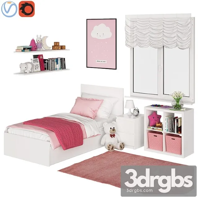 Universal Children Room Pink 3D Model Free