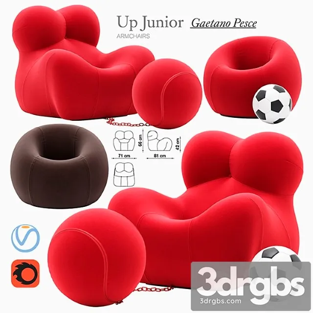 Up Junior Armchair 4 3D Model Free