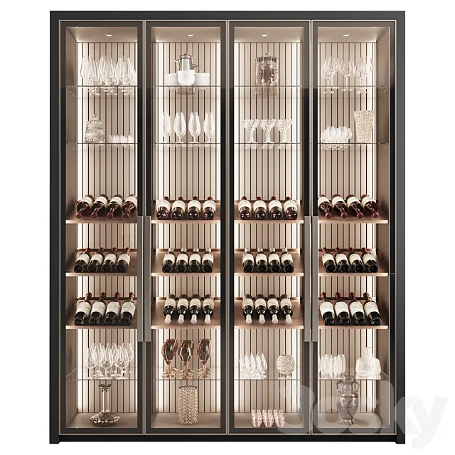 ?upboard with dishes My Design ?14 3DModel