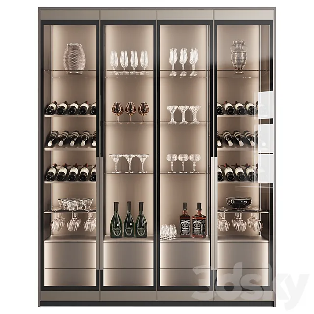 ?upboard with dishes My Design ?16 3DModel
