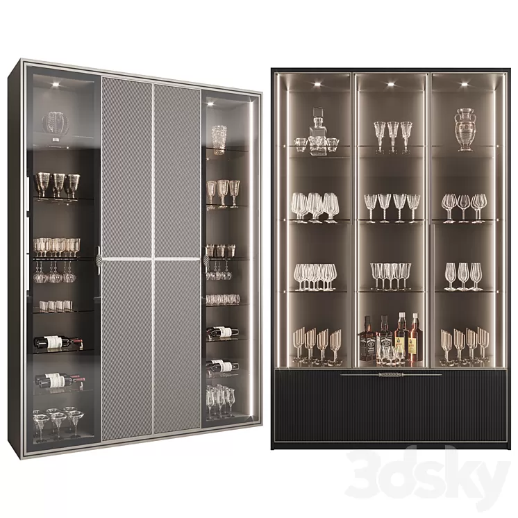 Сupboard with dishes My Design №22 3D Model Free