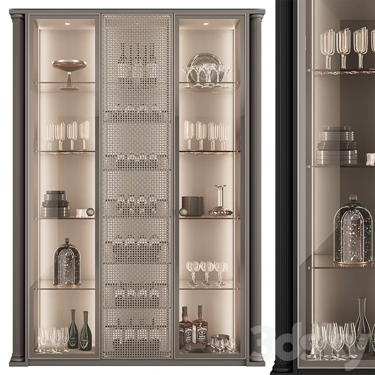 ?upboard with dishes My Design ?25 3D Model