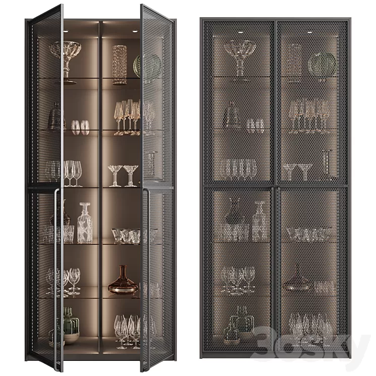 Сupboard with dishes My Design №36 3D Model Free