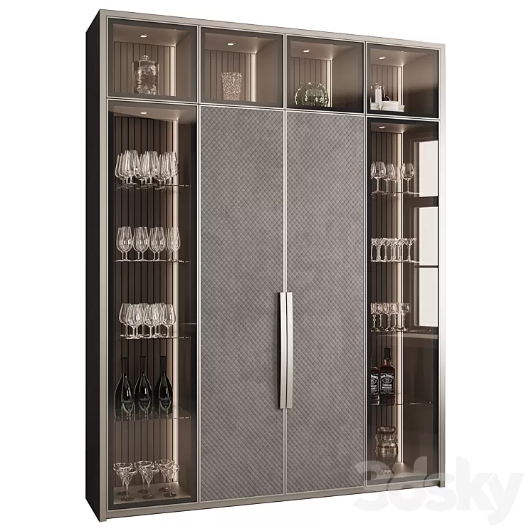 ?upboard with dishes My Design ?37 3D Model