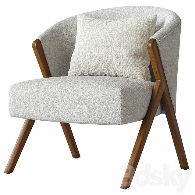 UPHOLSTERED BOUCLÉ ARMCHAIR ZARA HOME 3DModel