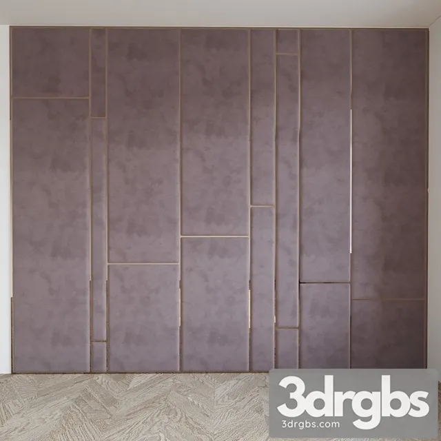 Upholstered dusty pink wall panel 3D Model Free