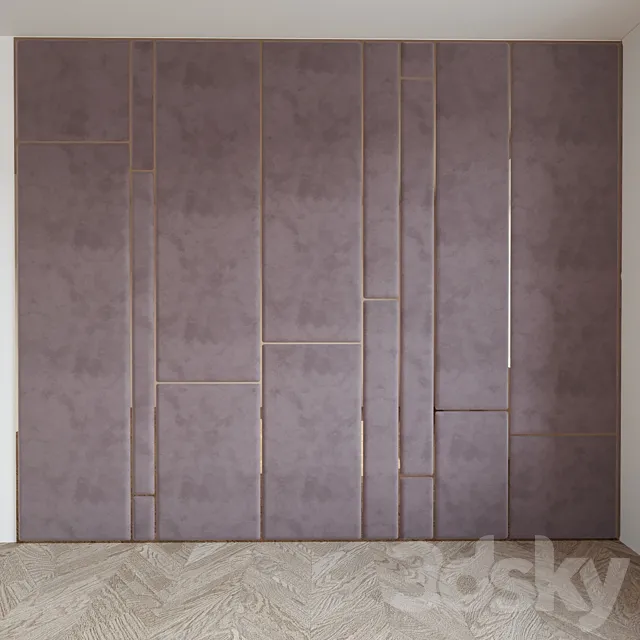 Upholstered dusty pink wall panel 3DModel