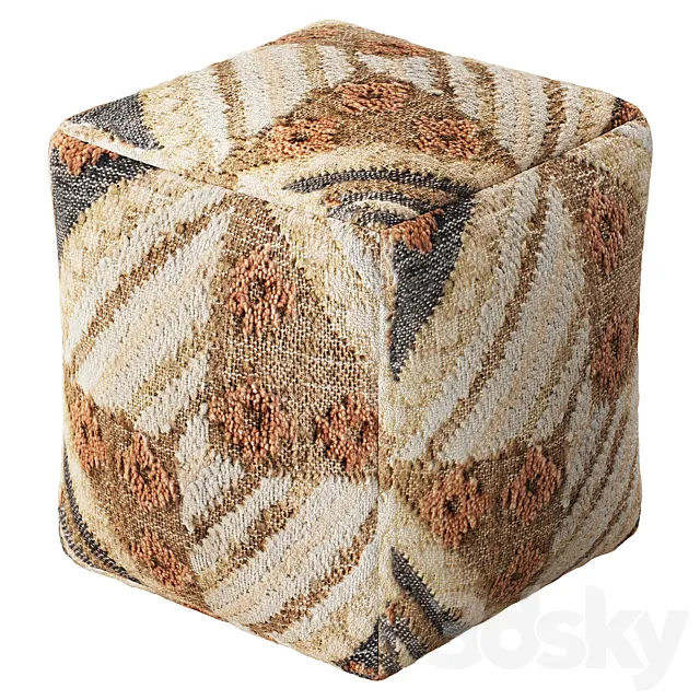 Upholstered Pouf 3D Model