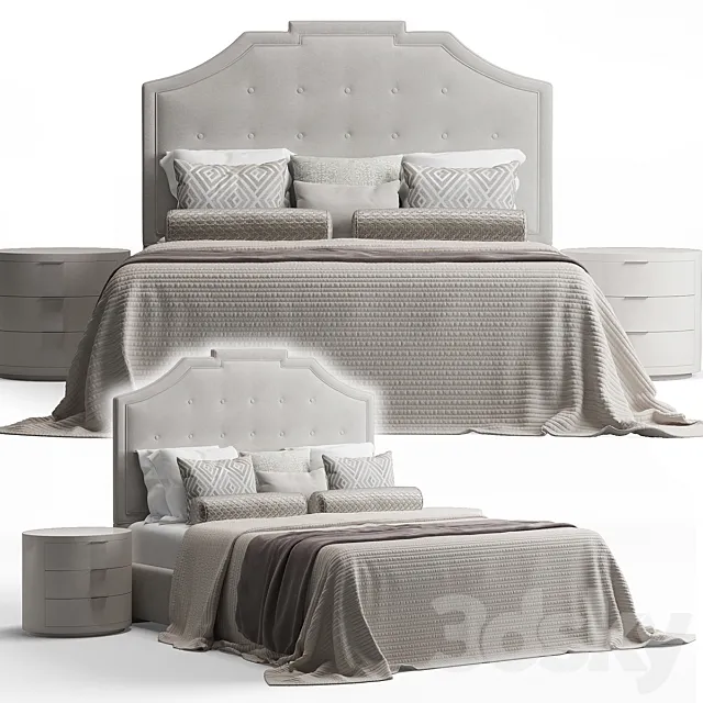Upholstered Rectangular Bed 3DModel