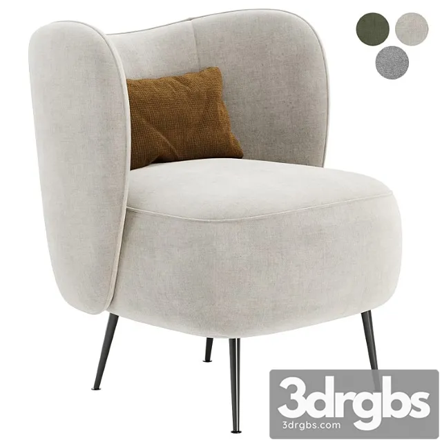 Upholstered Wingback Chair 3D Model Free