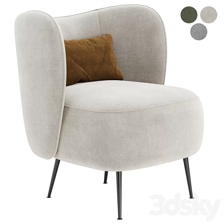 Upholstered Wingback Chair 3D Model Free