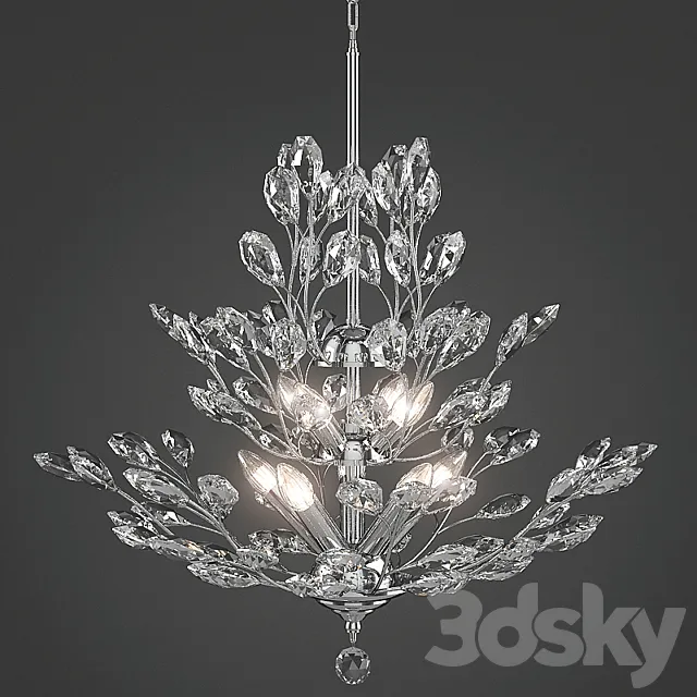 Upside-Down Silver Leaf chandelier 3DModel