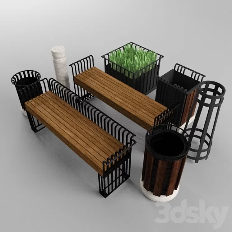 Urban furniture 3D Model