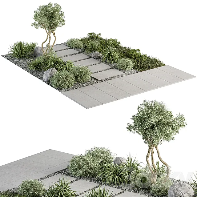 Urban Furniture _ Architecture Environment with Plants- Set 29.5 3D Model