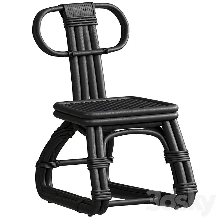 Urbana Dining Chair Black Rattan 3D Model Free