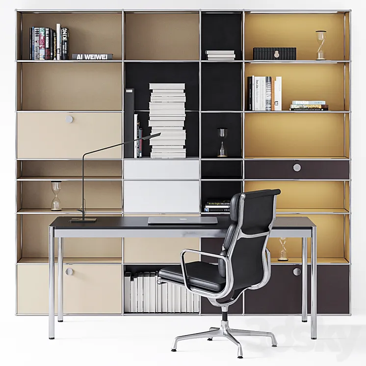 USM Haller & Vitra Office set 3D Model Free
