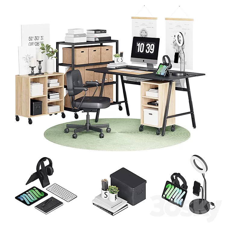 Utespelare Industrial Desk 3D Model