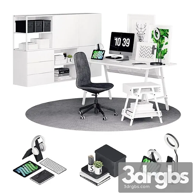 Utespelare Nordic Desk 3D Model Free