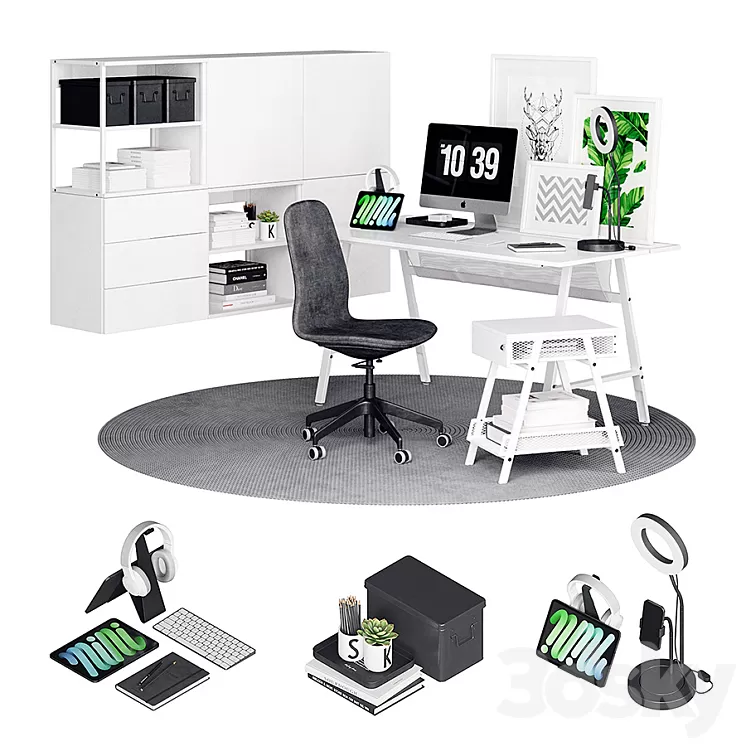 Utespelare Nordic Desk 3D Model