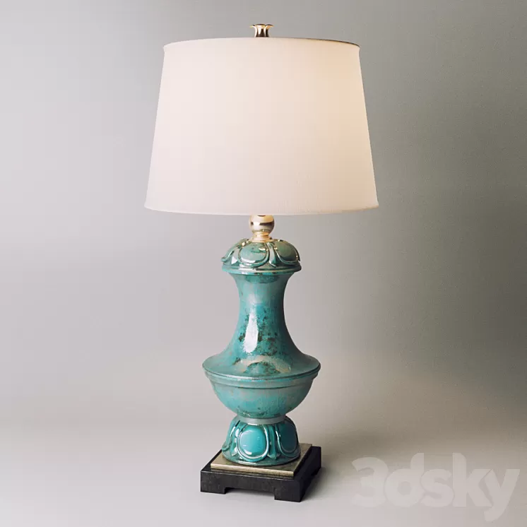 Uttermost 26347 Lynden Aged Blue Lamp 3D Model