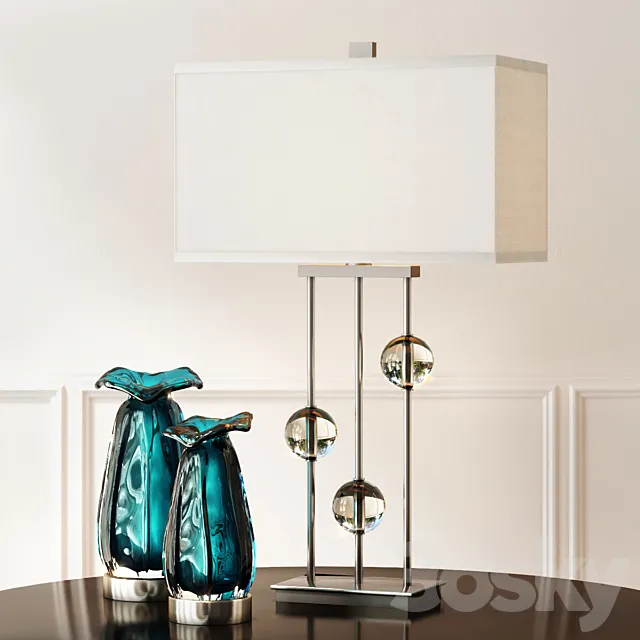 Uttermost _ Rodeshia Table Lamp and Gabriela Vases 3D Model