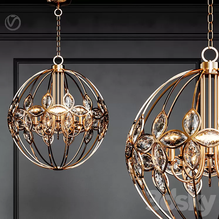 Uttermost Ambre 8 Light Gold 3D Model
