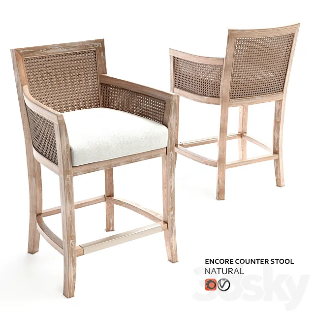 Uttermost bar stool 3D Model