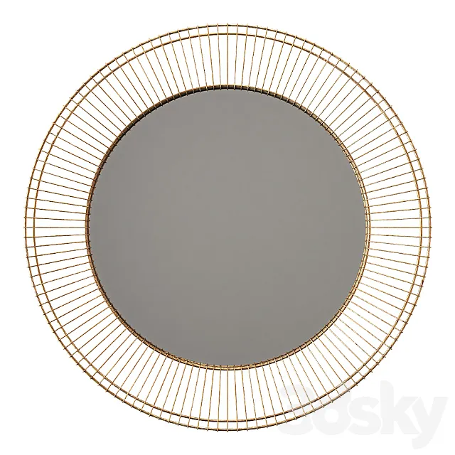 Uttermost bricius rust bronze and gold round metal mirror 3DModel