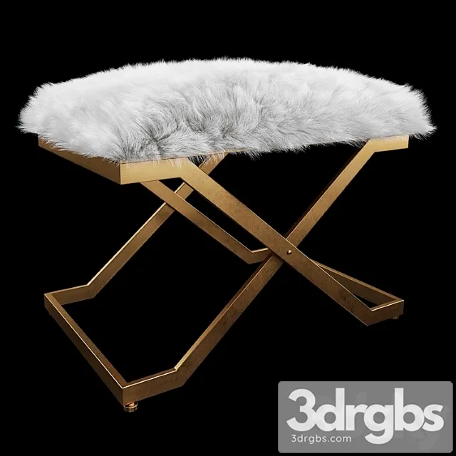Uttermost Farran Fur Small Bench 3D Model Free