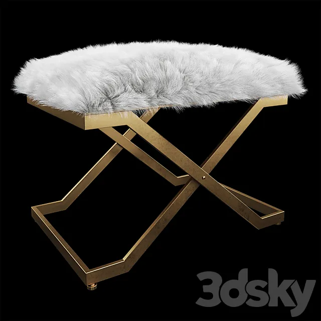 Uttermost Farran Fur Small Bench 3DModel