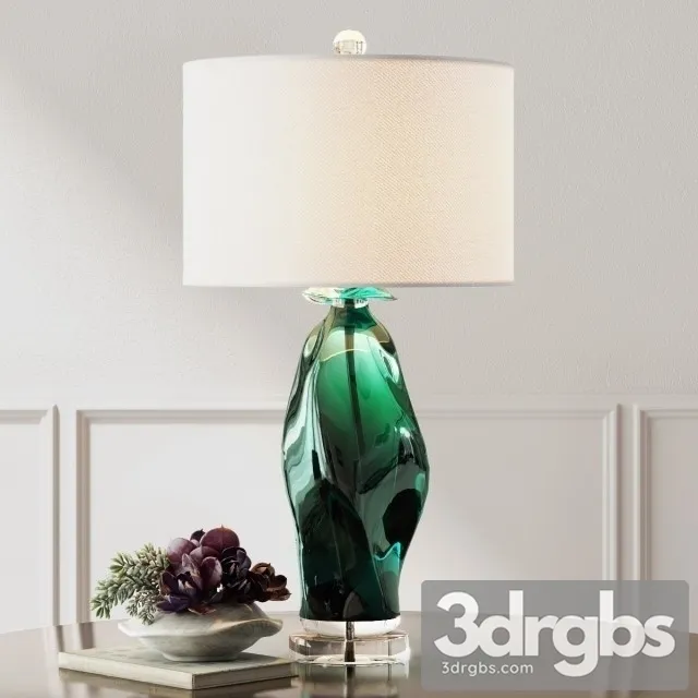 Uttermost Green Glass Table Lamp 3D Model Free