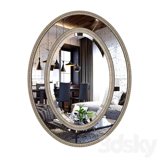 UtterMost Lara Oval Mirror 3DModel