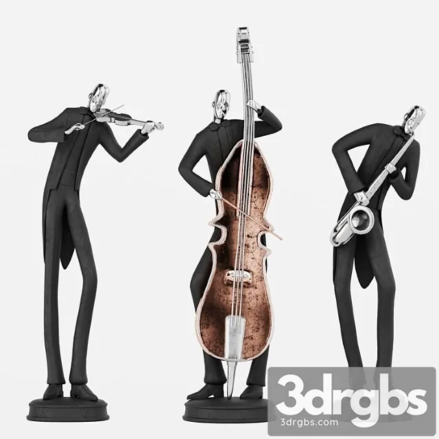 Uttermost musicians decorative figurines 3D Model Free
