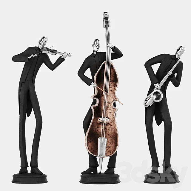 Uttermost Musicians Decorative Figurines 3D Model