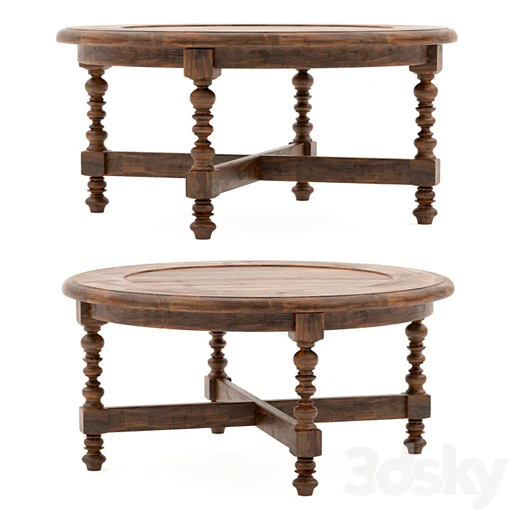 Uttermost Samuelle Reclaimed Wood Coffee Table 3D Model Free