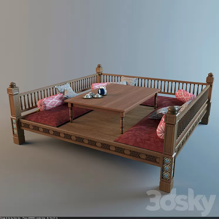Uzbek deck chair 3D Model