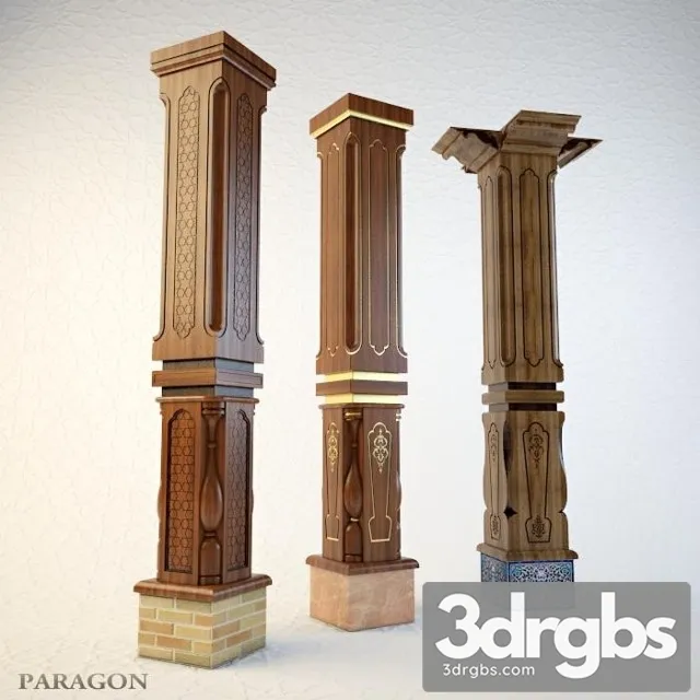 Uzbek National Columns 3D Model Free