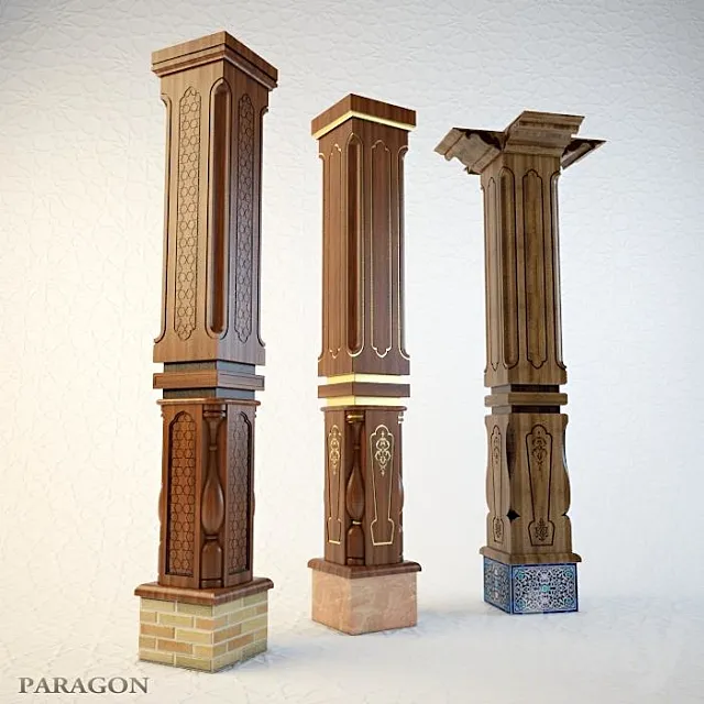 Uzbek national columns 3DModel