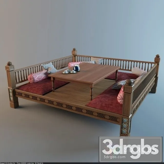 Uzbek Tapchan 3D Model Free