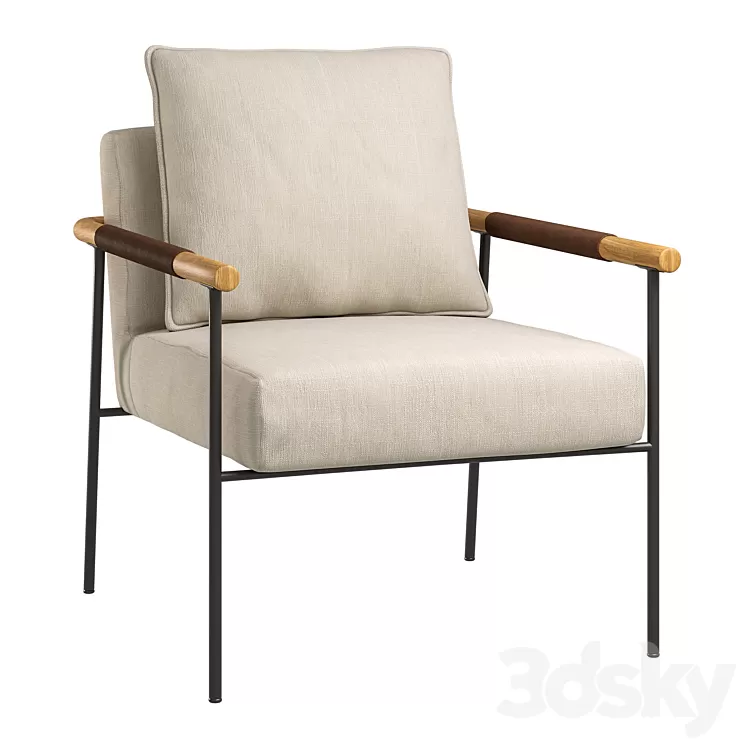 Valencia Linen Atticus Armchair 3D Model Free