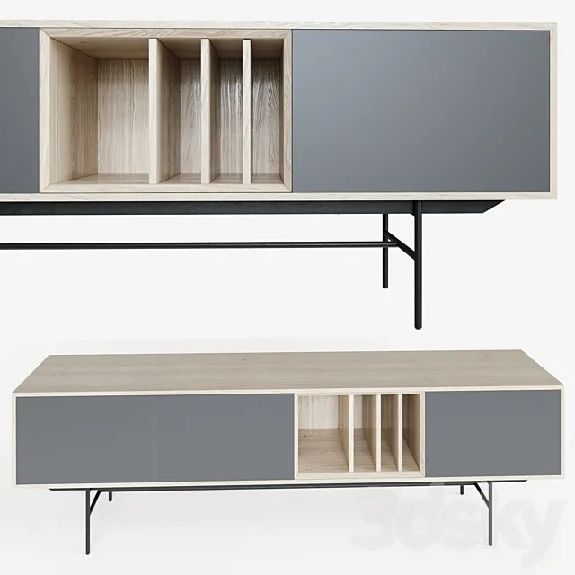 Valencia TV Cabinet by Unico Milano 3DModel