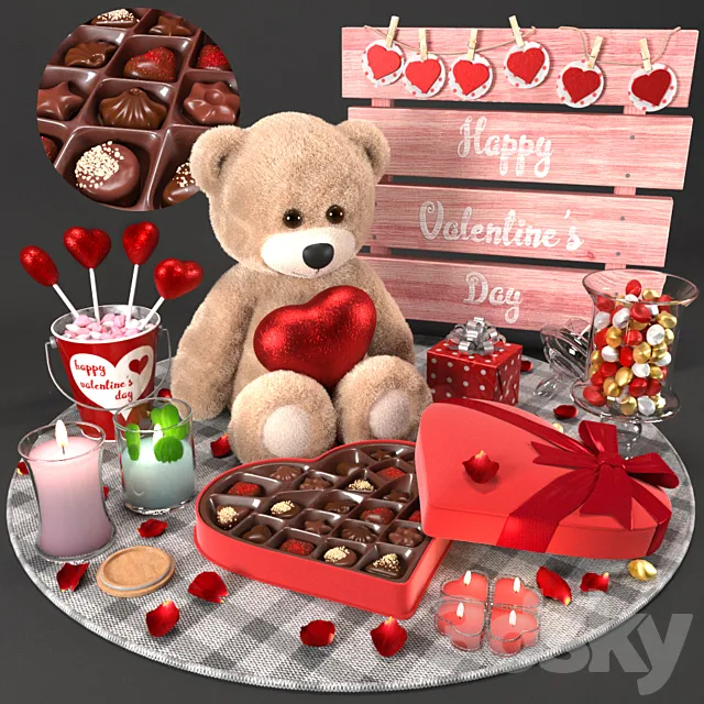Valentine set 3DModel