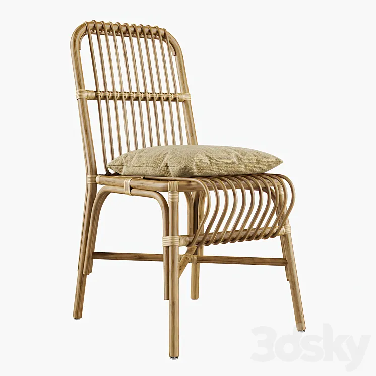 Valerie vintage rattan chair 3D Model Free