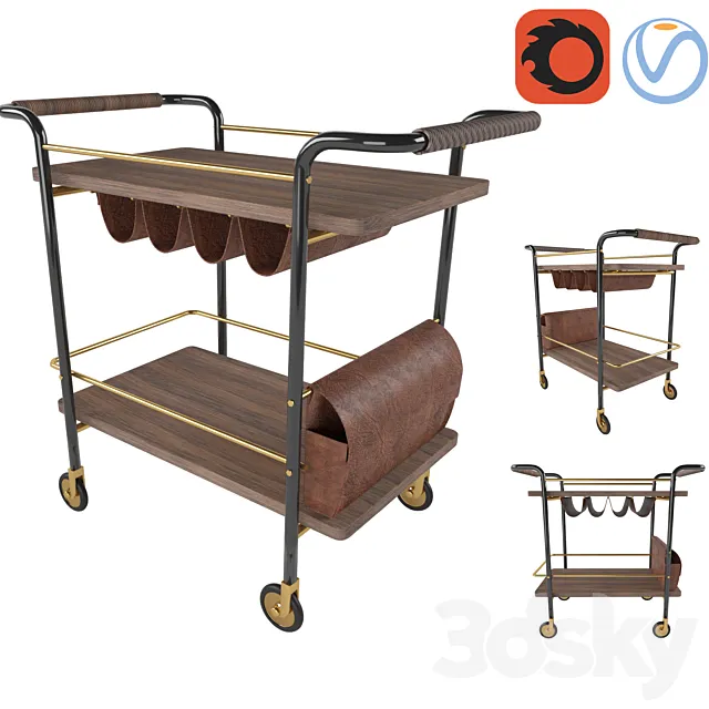 Valet bar cart 3DModel