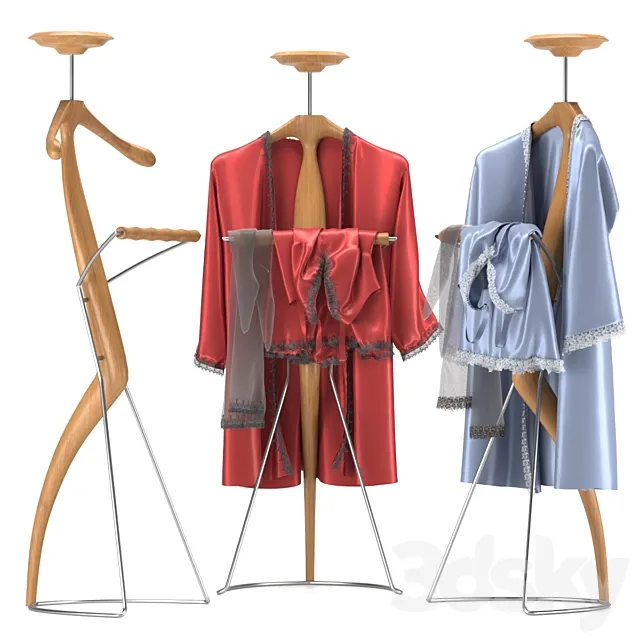Valet stand Porada Sir-Bis 2 with peignoir and stockings 3D Model