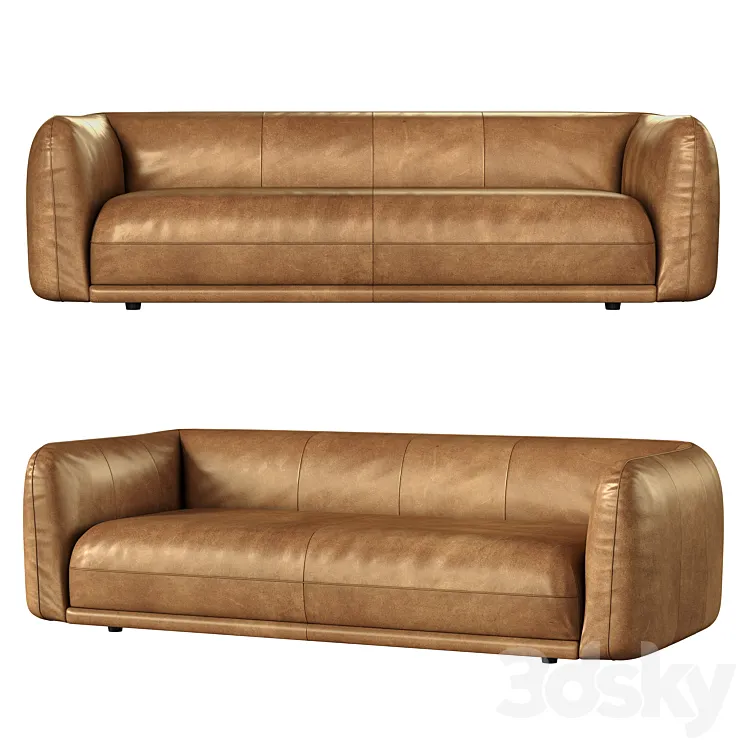 Valmar Tobacco Leather Sofa 3D Model Free
