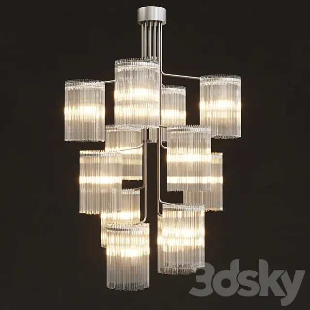 Van den Akker - Large twelve light hanging 3D Model