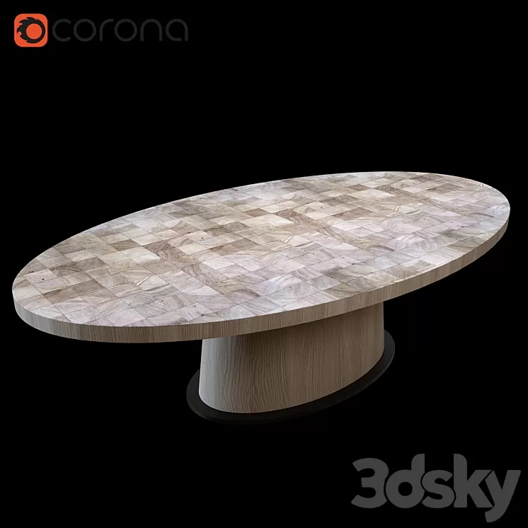 Van Rossum KOPS OVAL TABLE 3D Model