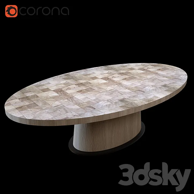 Van Rossum KOPS OVAL TABLE 3DModel