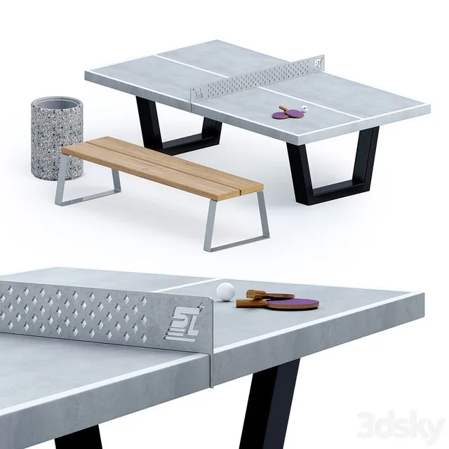 Vandal-proof tennis table Start Line City Strong Outdoor 60-717 3D Model